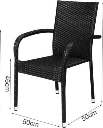 Bistrostole Sort Polyratan   Stk  Findes   Flere Farver