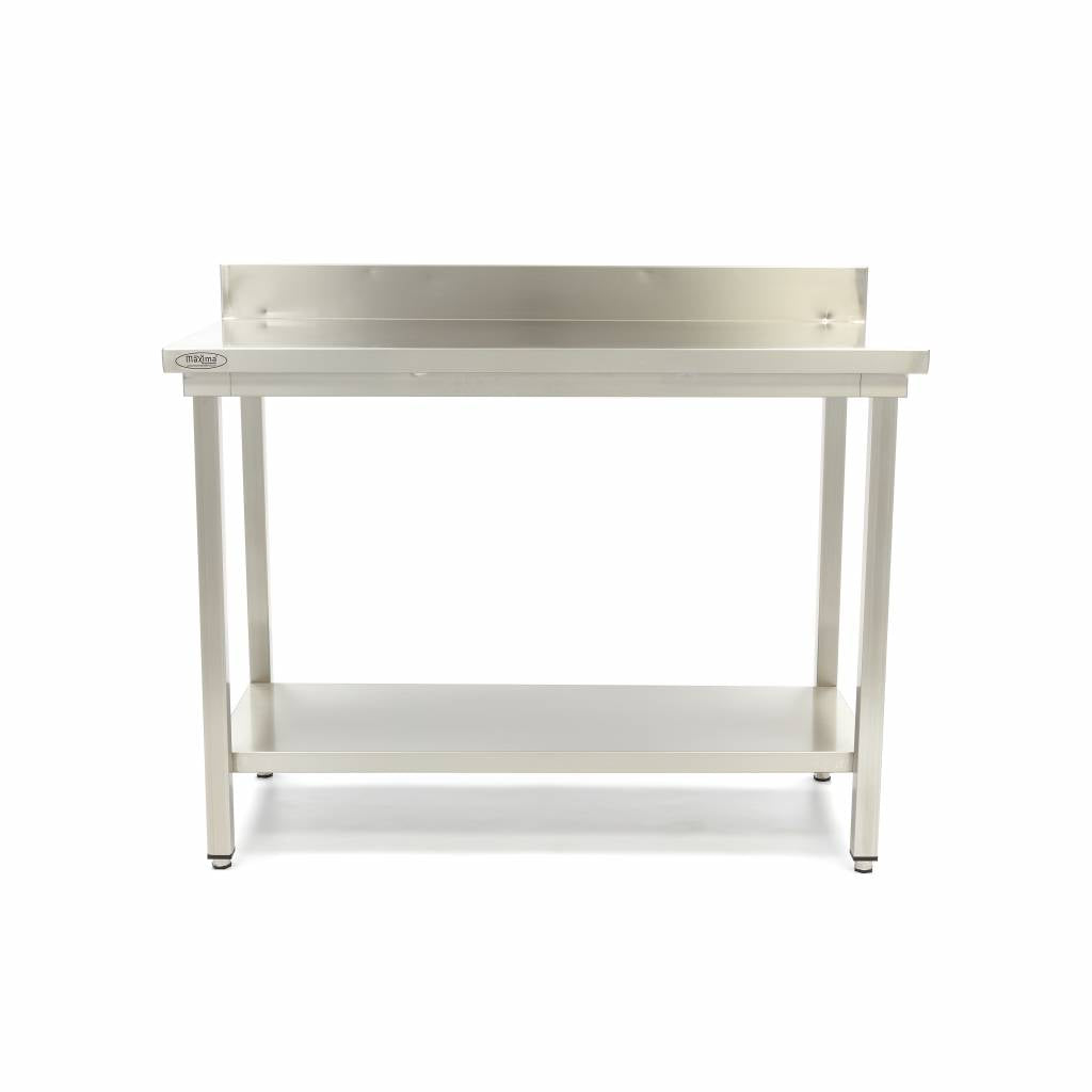 Bord Rustfrit Stål 60 70 Cm Justerbar Højde Med Bagplade