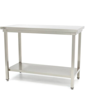 Bord   Rustfrit Stål 160   60 Cm Justerbar Højde Med Opbevaringshylde