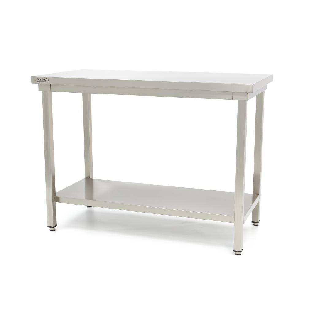 Bord Rustfrit Stål 160 60 Cm Justerbar Højde Med Opbevaringshylde