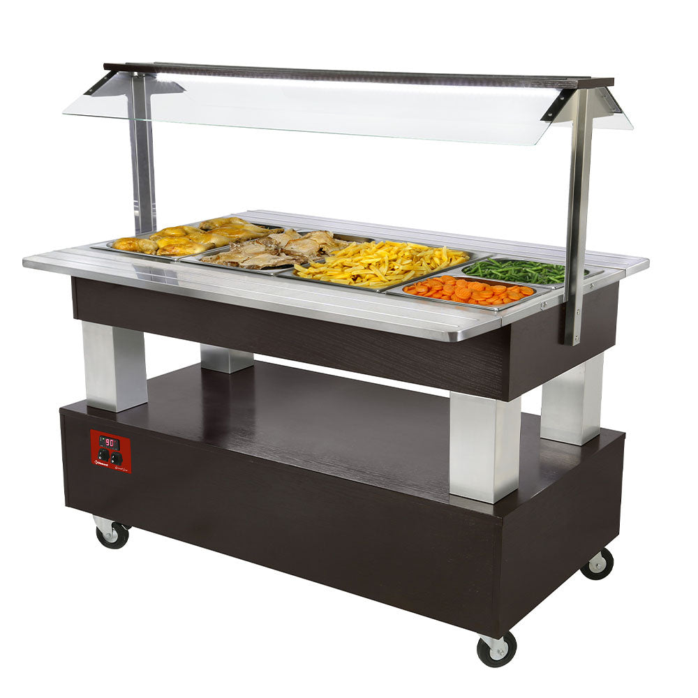 Buffet Bain-marie Salatbar 4x Gn1 -150 Wengé Træ