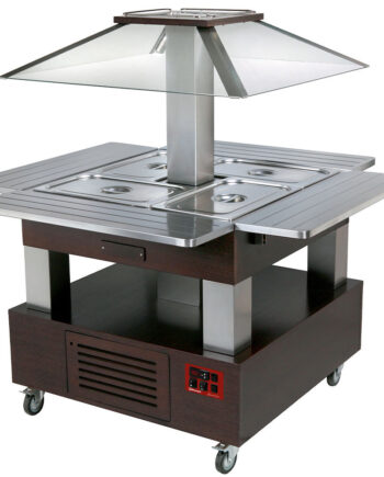 Buffet Kølet Salatbar  Motoriseret Tag 4x Gn1  -150  Wengé-træ