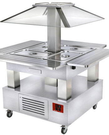Buffet Kølet Salatbar  4x Gn1  -150  Hvidt Træ