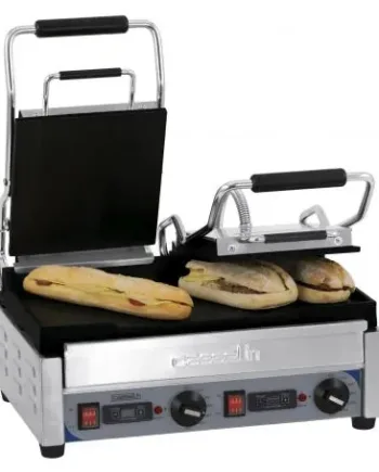 Dobbelt Klemgrill   Panini Glat Med Timer