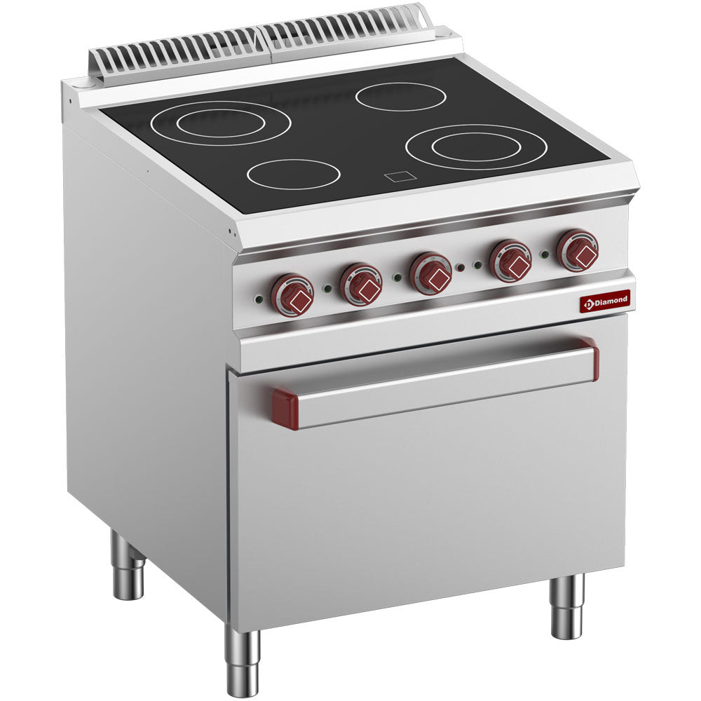 El-komfur Vitrokeramisk Kogeplader Ovn Gn Med Elektrisk Grill