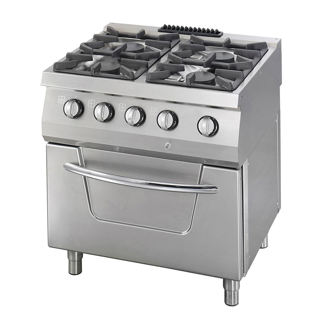 Heavy Duty Komfur Brændere Dobbelt Enhed 70 Cm Dyb 37kw Gas Inkl Ovn