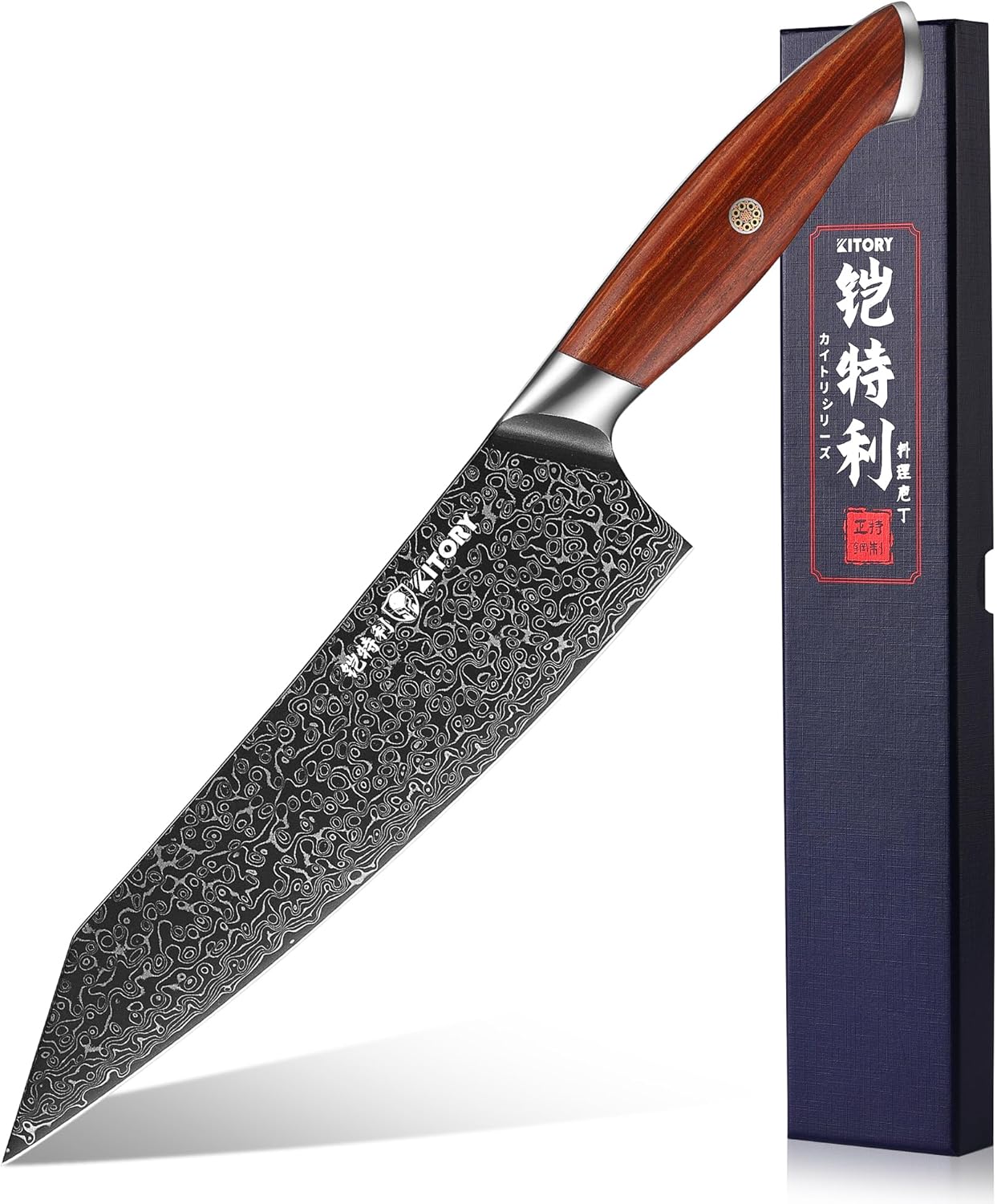 Kitory Kokkekniv Kiritsuke Kniv Damaskus Rustfrit Stål 21 Cm