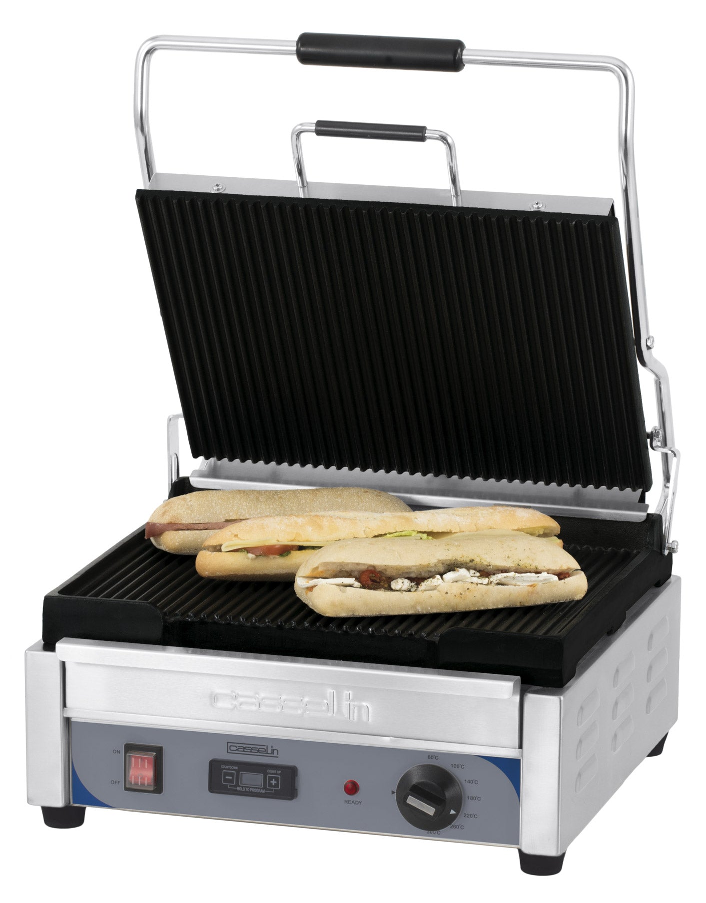 Kontaktgrill Premium Stor Rillet Rillet Med Timer