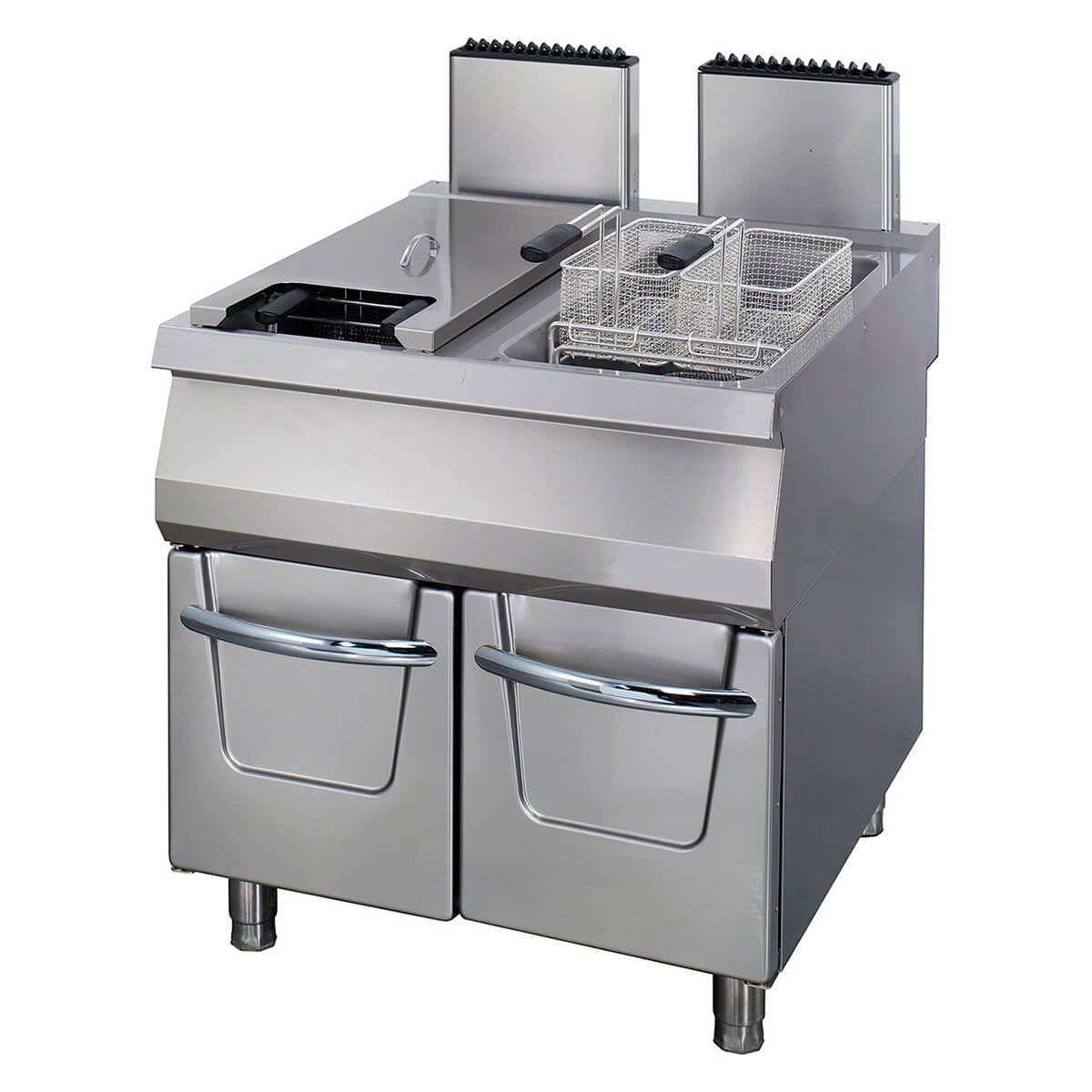 Premium Friture 22l Dobbelt Enhed 90 Cm Dyb Med Aftapningshane Gas