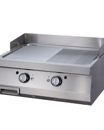 Premium Stegeplade Halvrillet Krom Dobbelt Enhed 90 Cm Dyb Elektrisk
