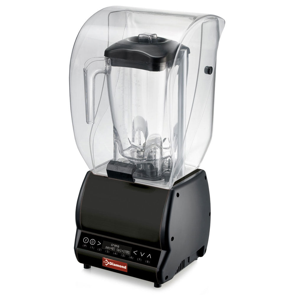 Professionel Blender Med Lydskærm Firkantet Glas Liter Hastighedsvariator Programmerbar