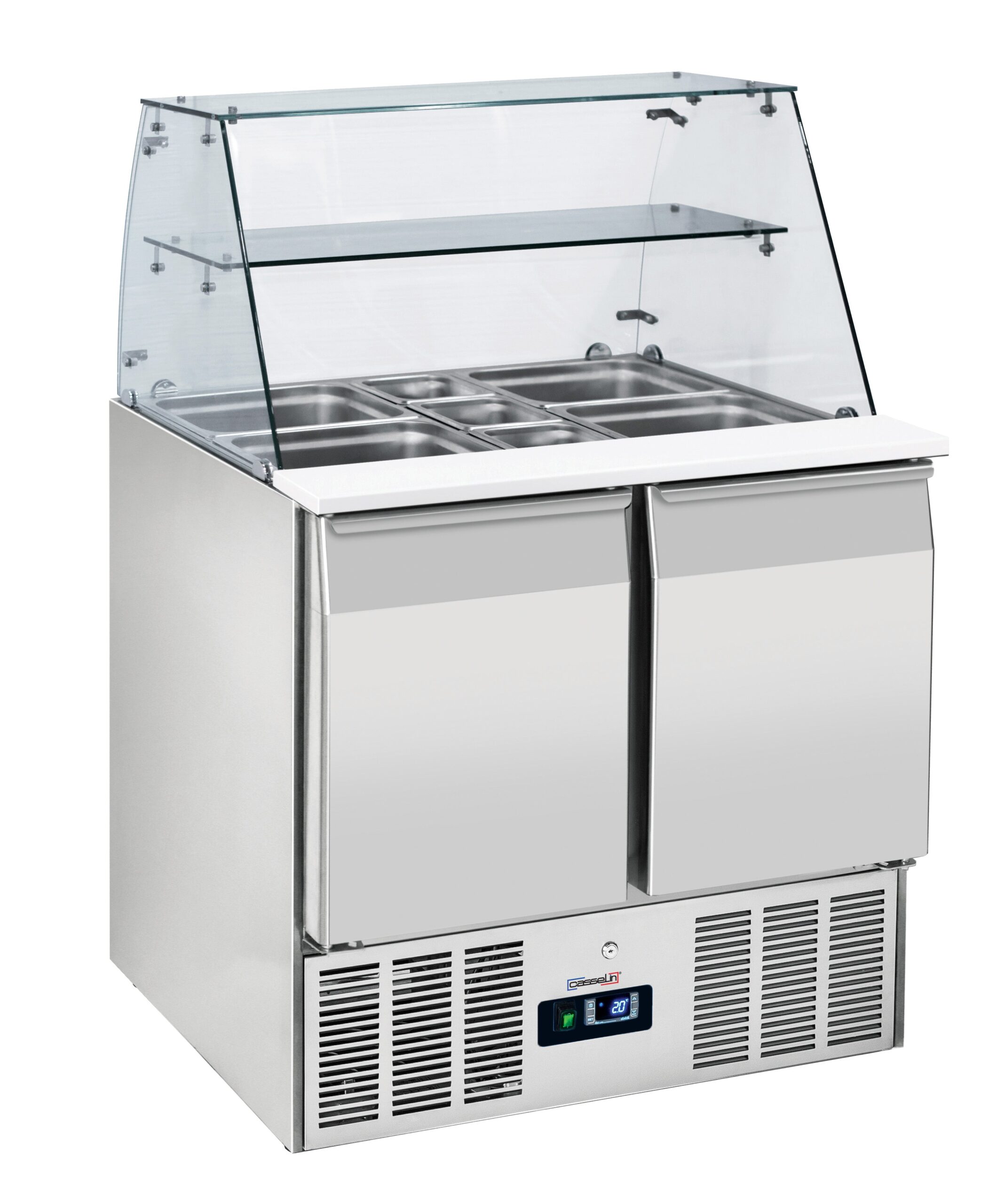 Saladette Med Glasdisplay Låger Gn