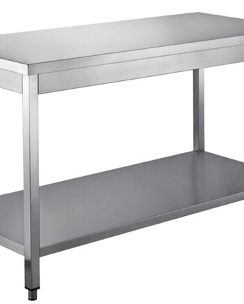 Saro Bord Af Rustfrit Stål  Demonteret  Med Underhylde 600 Mm Dybde  2000 Mm