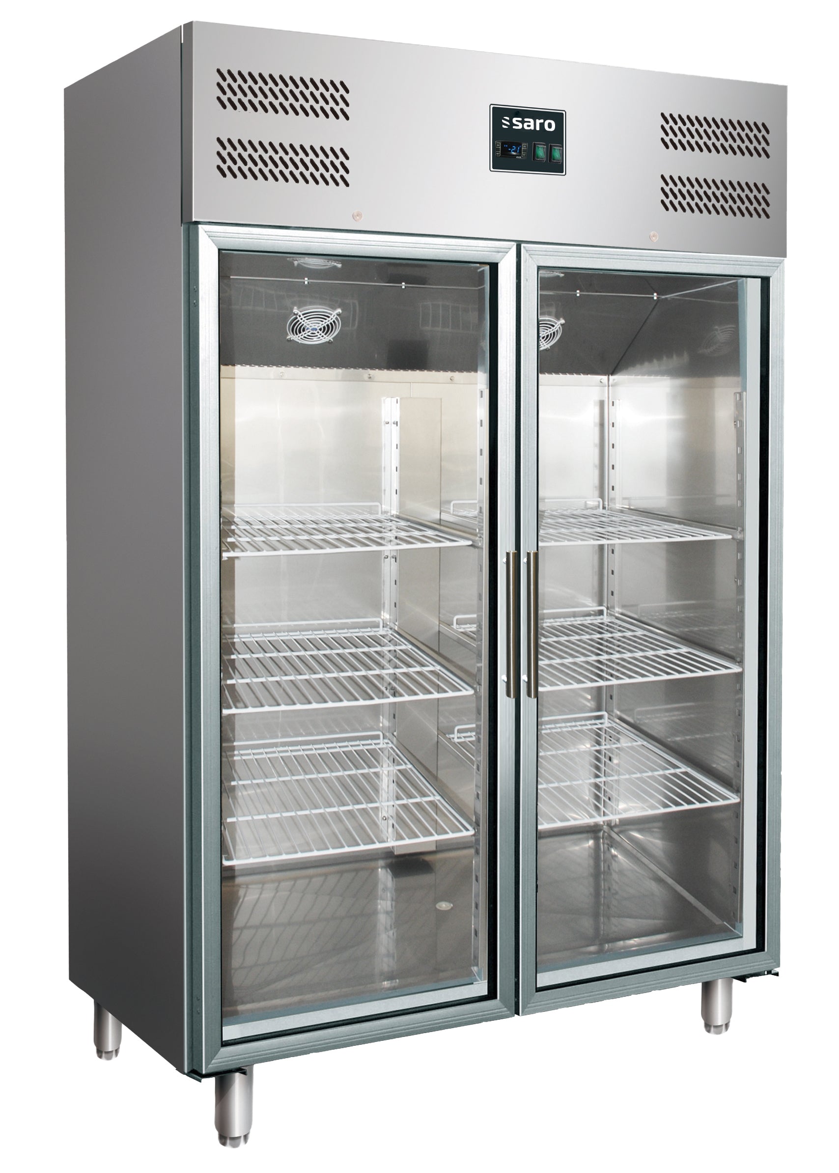 Saro Professionelt Køleskab Med Glaslåger Gn Model Gn 1200 Tng 1173 Liter