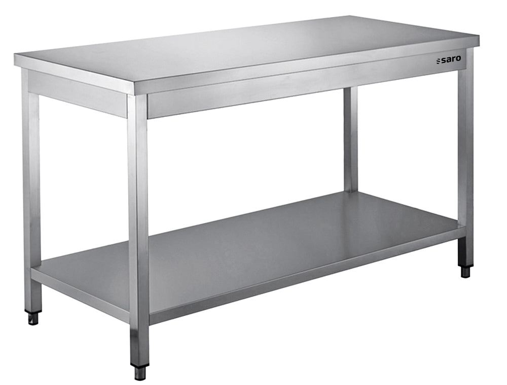 Saro Rustfrit Stål Bord Afmonteret Med Underhylde 700 Mm Dybde 1000 Mm