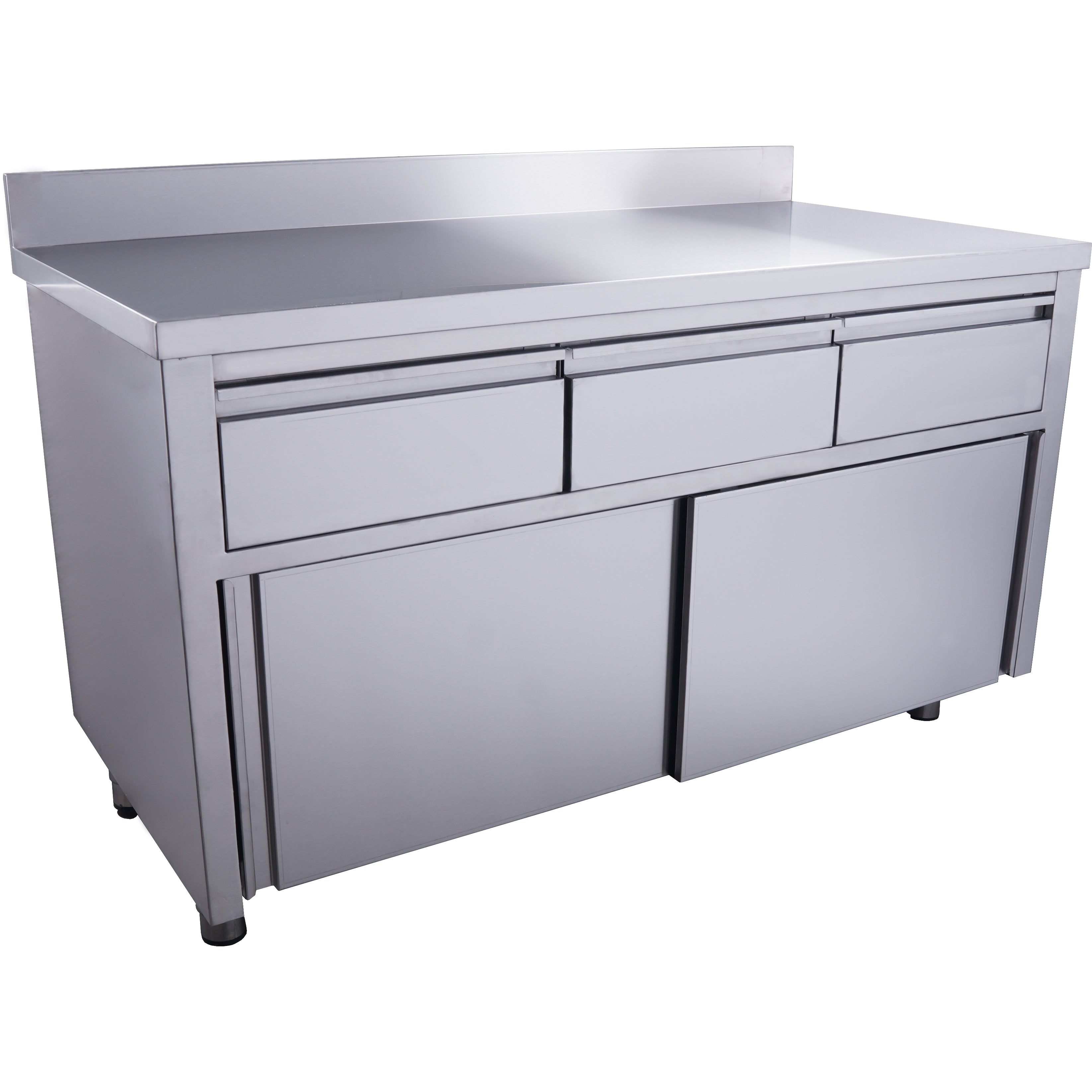 Saro Skydedørsskab   Skuffer 1600x700mm Med Opstand