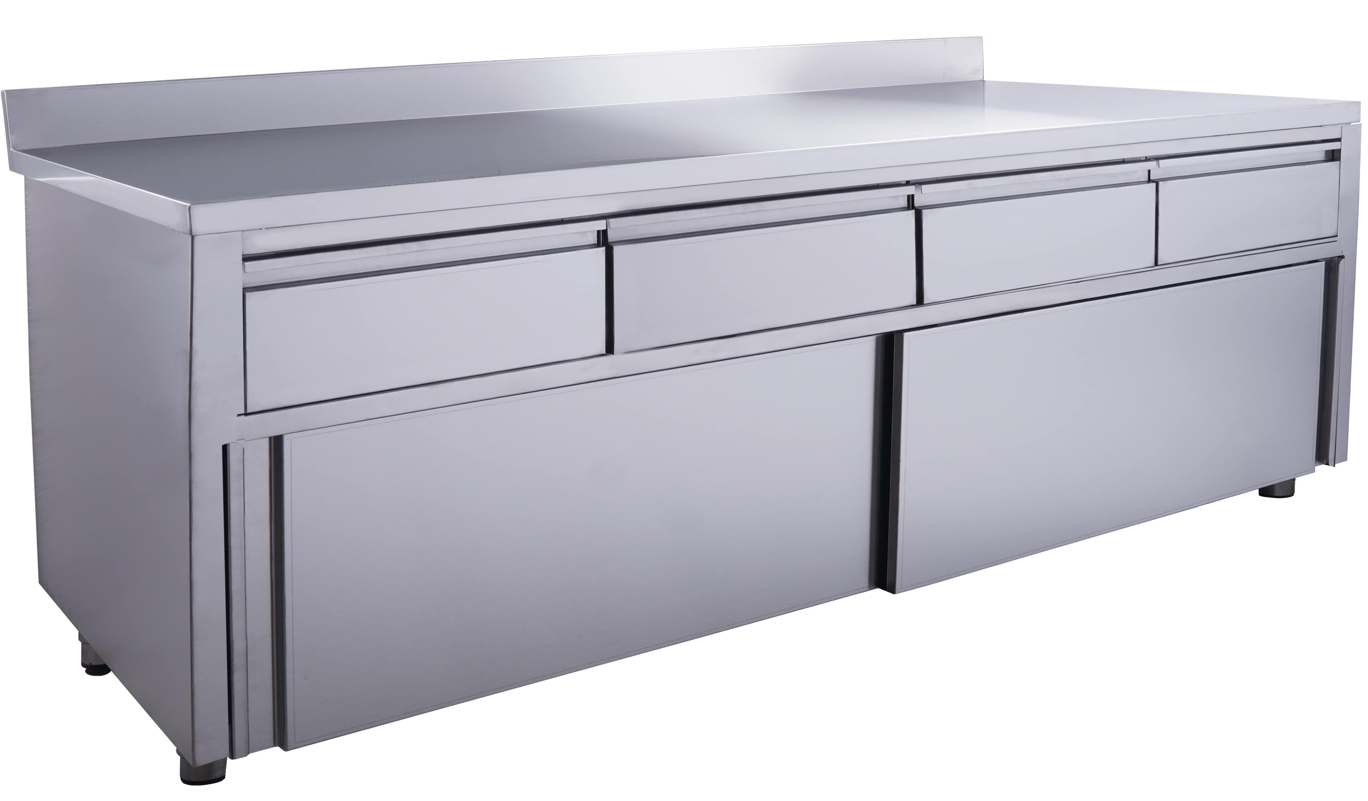 Saro Skydedørsskab   Skuffer 2000x700mm Med Opstand