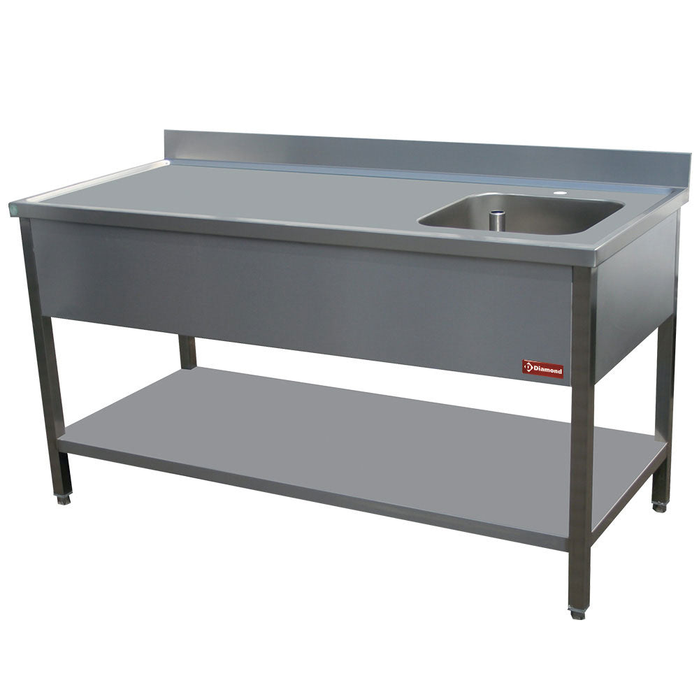 Stålbord Vask Højre 400x400xh275