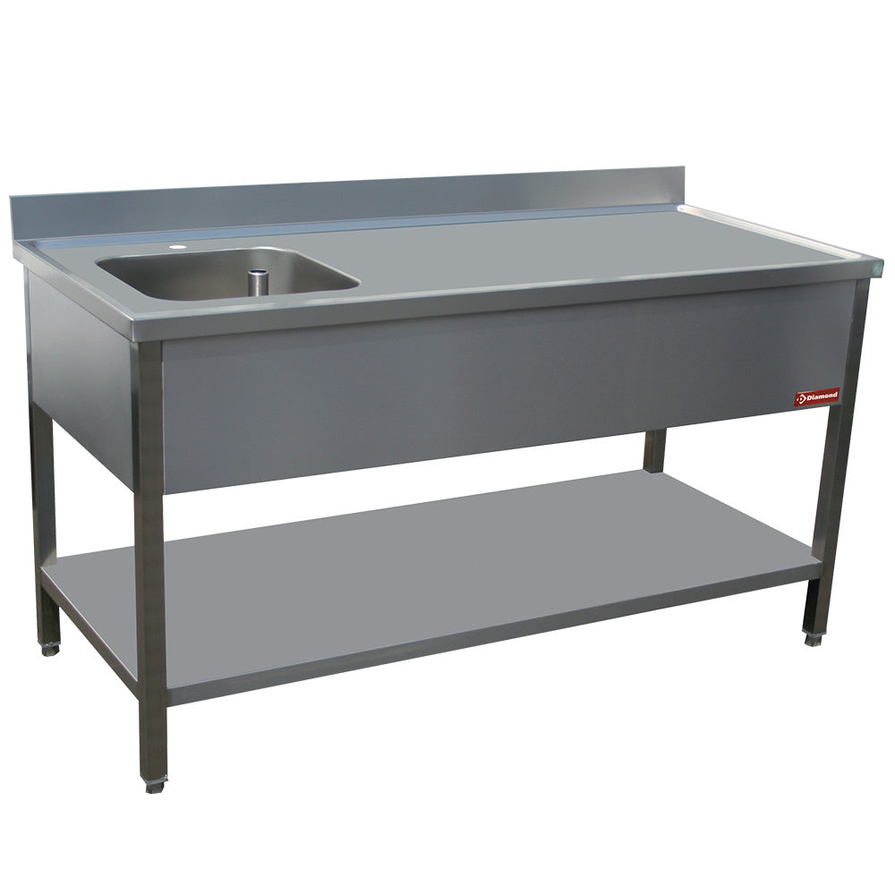 Stålbord Vask Venstre 400x400xh275