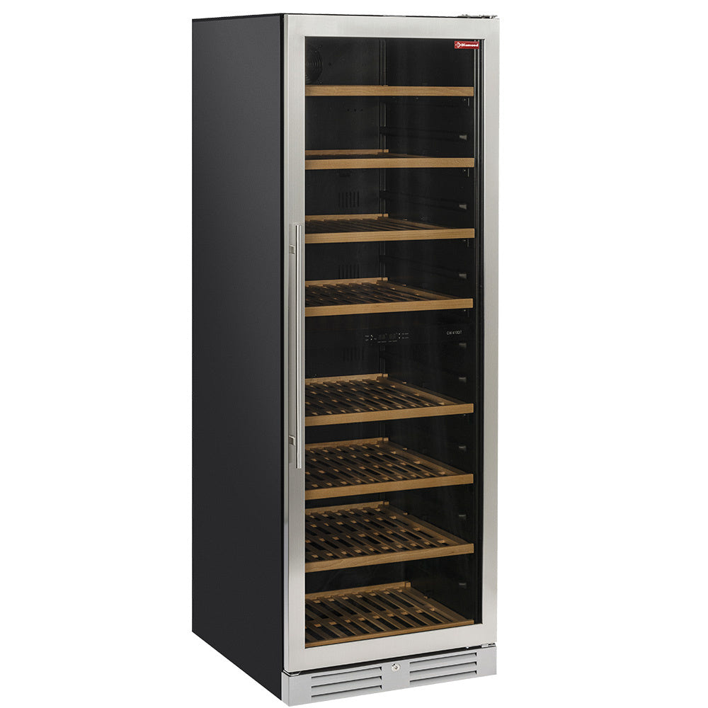 Vinkøleskab Ventileret Dør Rustfrit Stål 470 Liter Tâ Sort