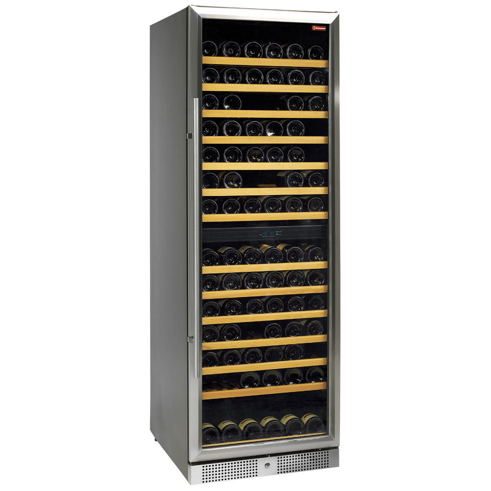 Vinkøleskab Ventileret 375 Liter Dør Rustfrit Stål Tâ Sort