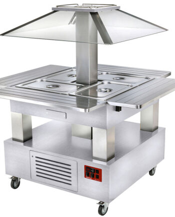 -vandbrød Varm Buffet  Motoriseret Tag 4x Gn1  -150  Hvidt Træ