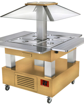 -vandbrød Varm Buffet 4x Gn1  -150  Lyst Træ