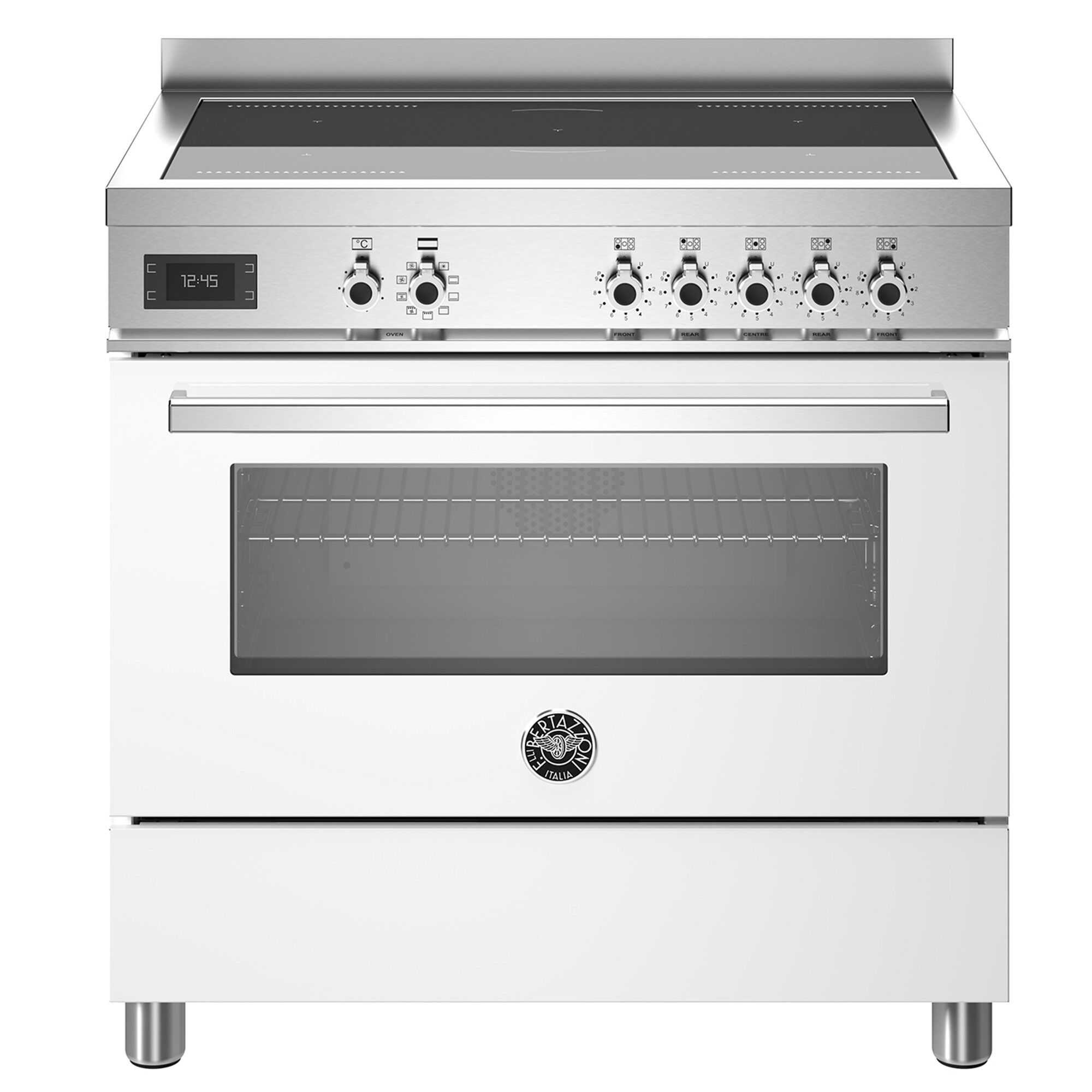 Pro95i1ebit Professional Induktionskomfur Med Ovn 90 Cm Hvid