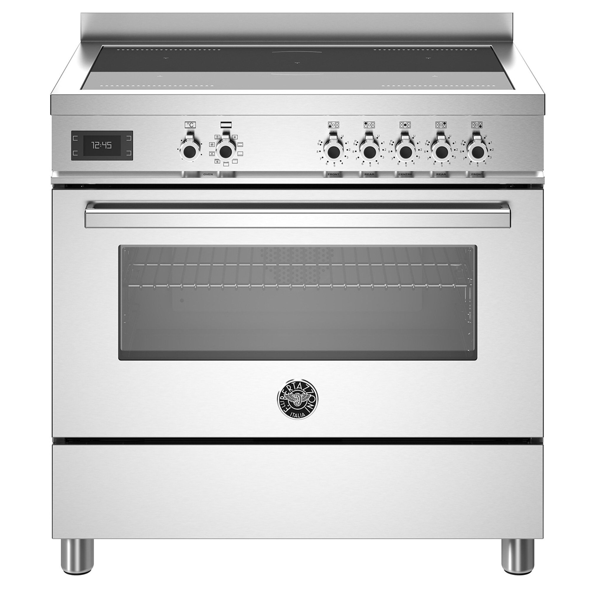 Bertazzoni Pro95i1ext Professional Induktionskomfur Med Ovn 90 Cm Rustfrit Stål