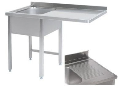 Bord Med Vask Og Aflæggeplads Til Højre 700mm 1600 700 900 Mm