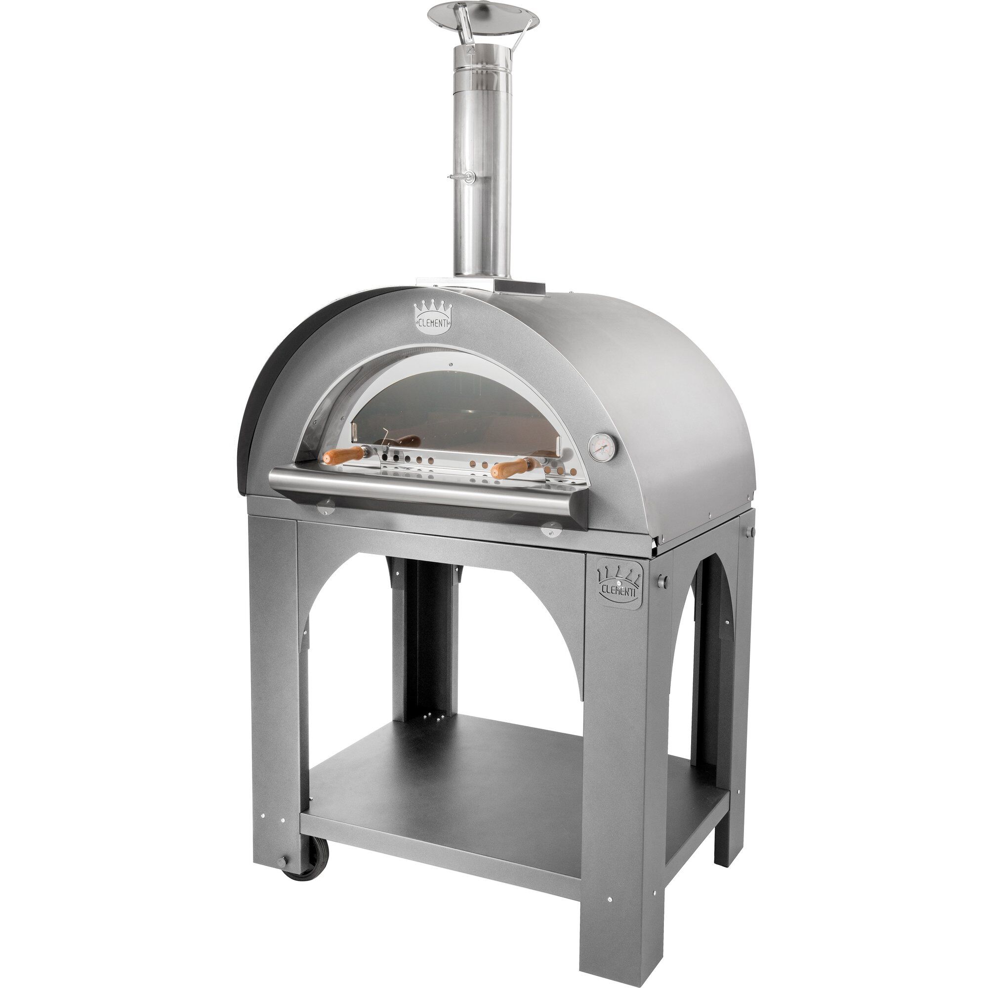 Pulcinella Brændefyret Pizzaovn 80x60 Cm Rustfrit Stål