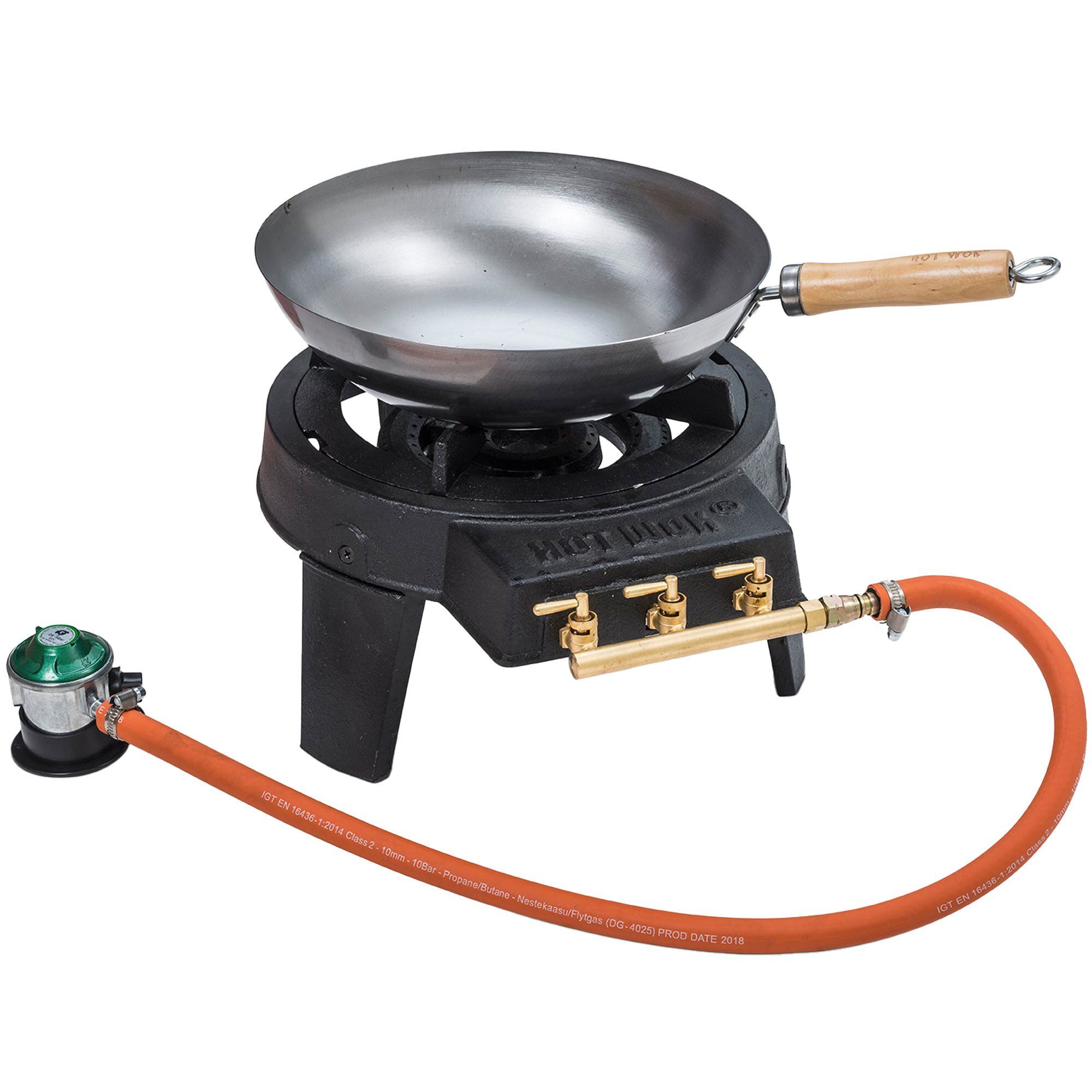 Hot Wok Gasbrænder 12 Kw Inkl Regulator Og Wok