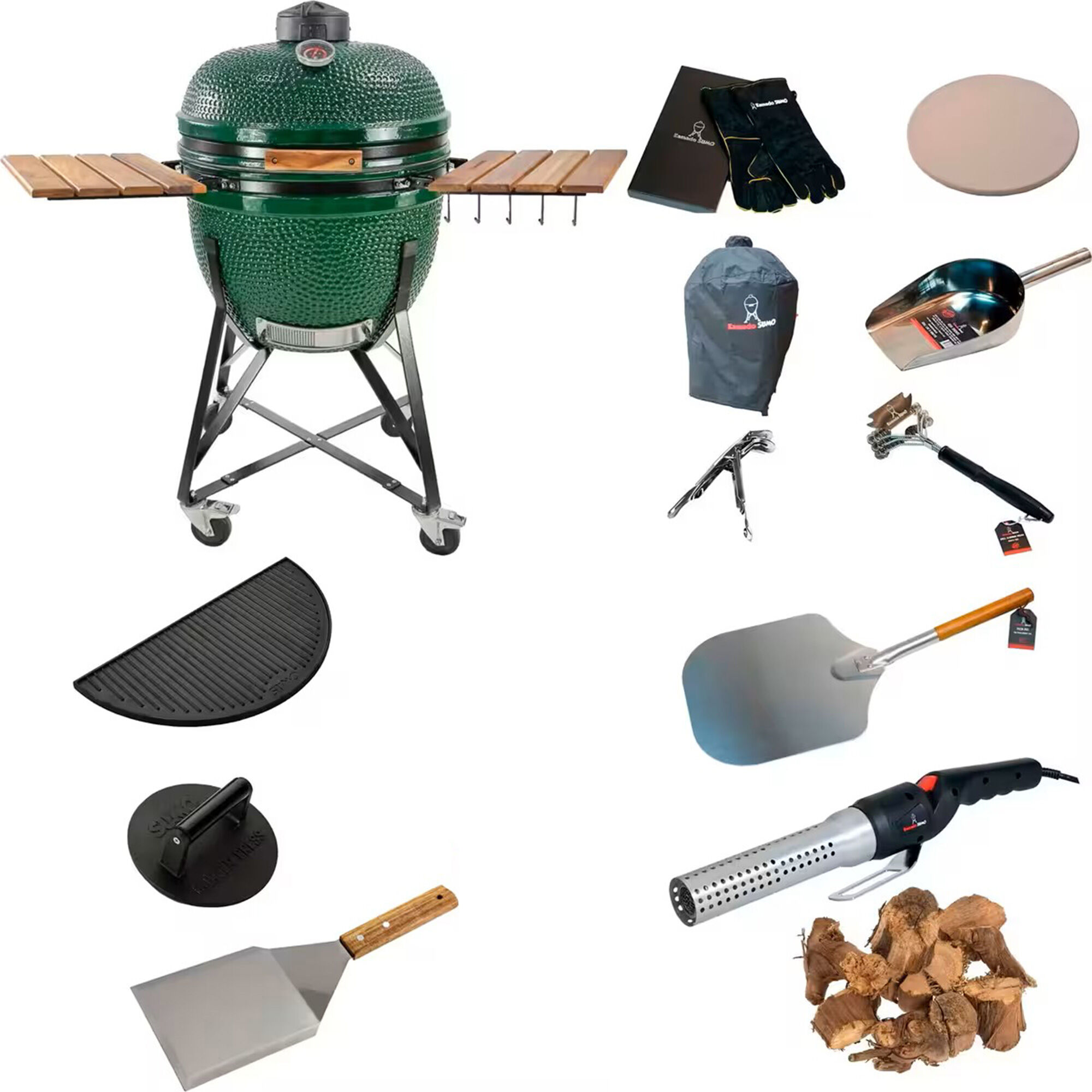 Kamado Sumo Maxi Stor Grillpakke Grøn