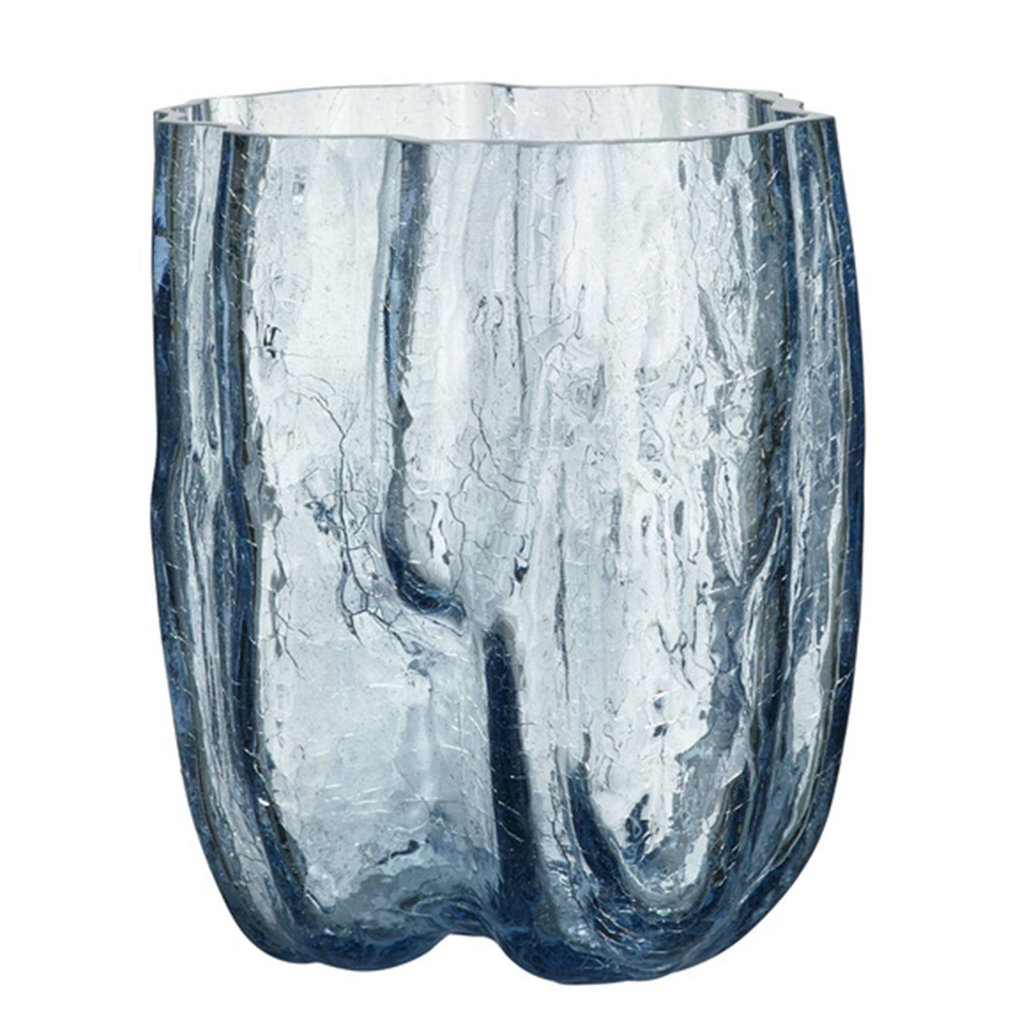 Crackle Vase 270 Mm Circular Glass