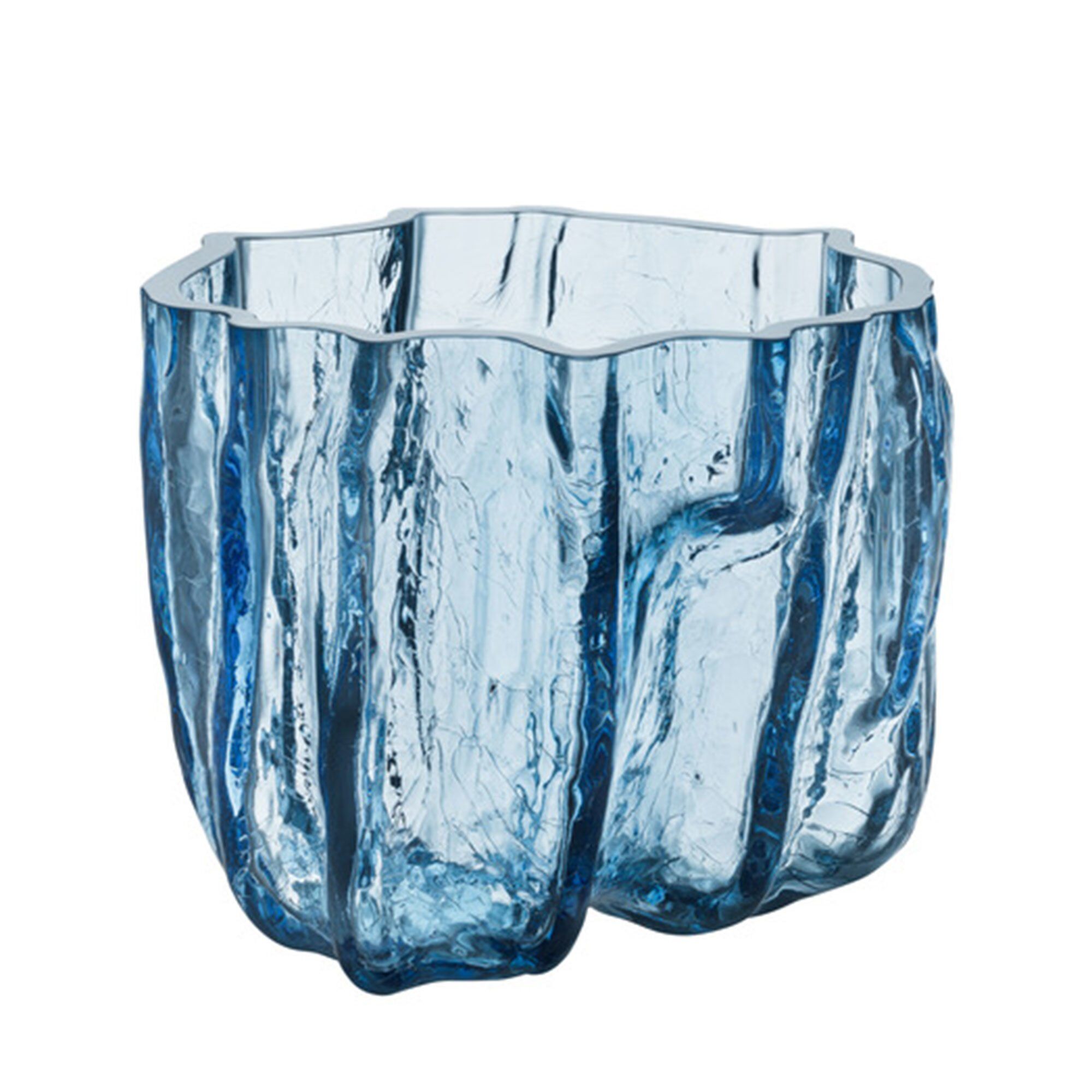 Crackle Vase 175 Mm Circular Glass
