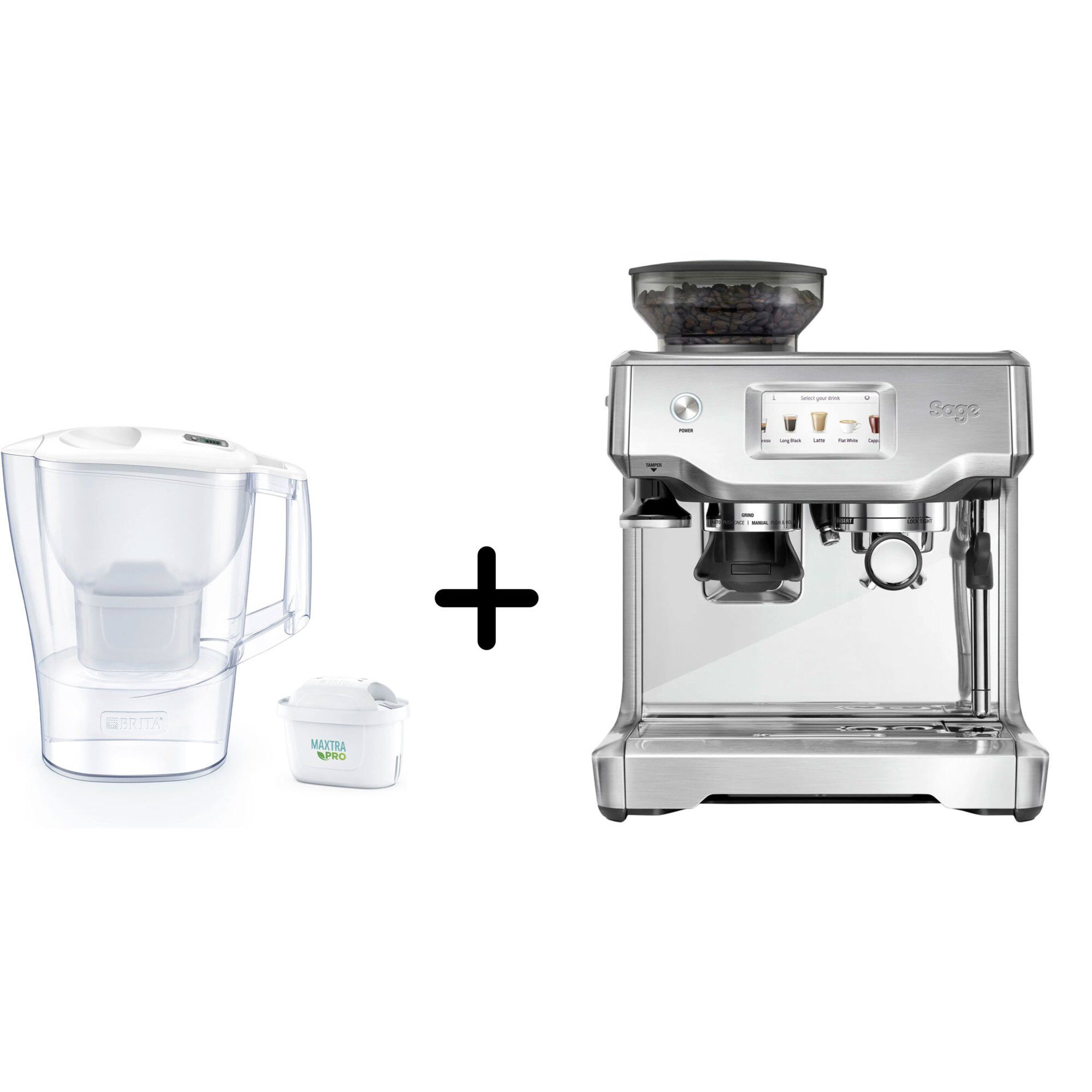 Ses880bss The Barista Touchâ Espressomaskine Brita Aluna Filterkande
