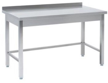 Tysk Produceret Arbejdsbord Fuldsvejset Rustfri Stål Med Bagkant 700mm 1400 700 850 Mm