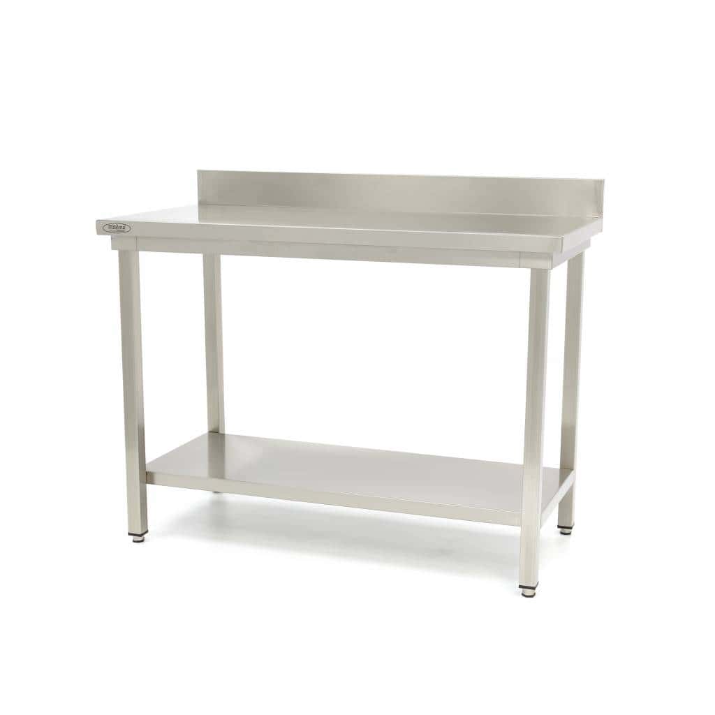 Arbejdsbord Rustfrit Stål Apos Deluxe Apos 600 600 Mm Med Backsplash