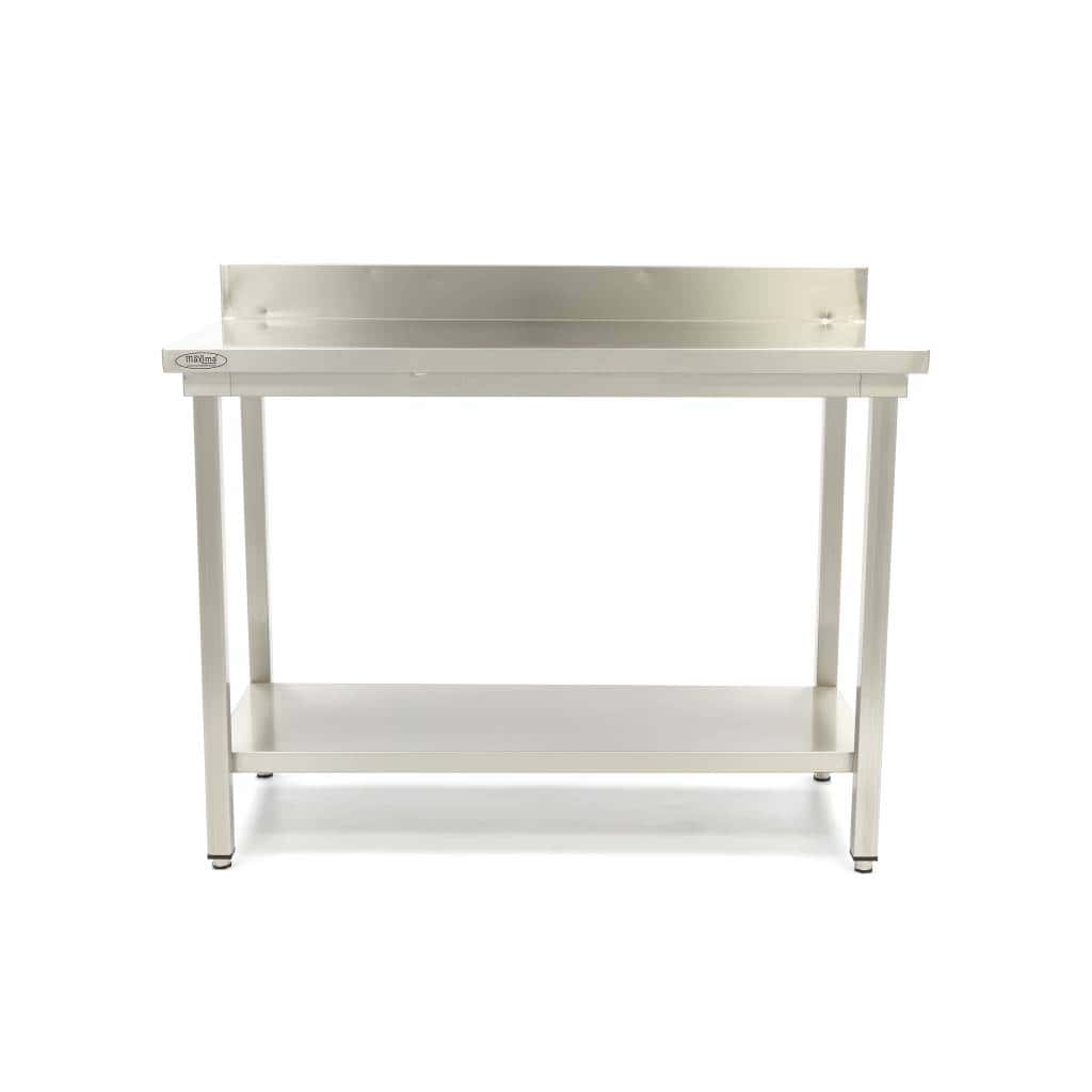 Arbejdsbord Rustfrit Stål Arbejdsbænk  Apos Deluxe Apos  800   700 Mm Med Backsplash