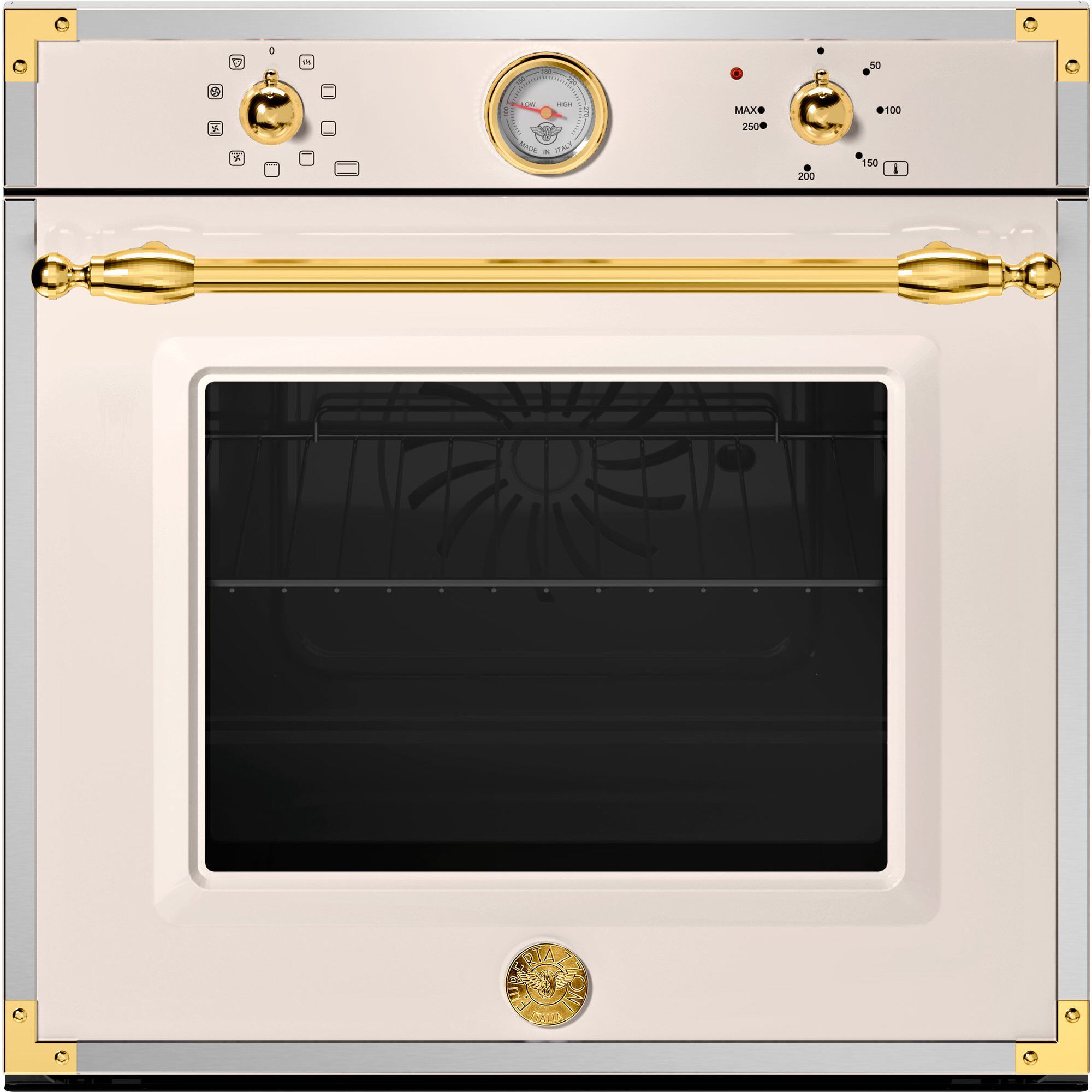 F609herektag Heritage Indbygningsovn  60 Cm  Elfenbenshvid Guld