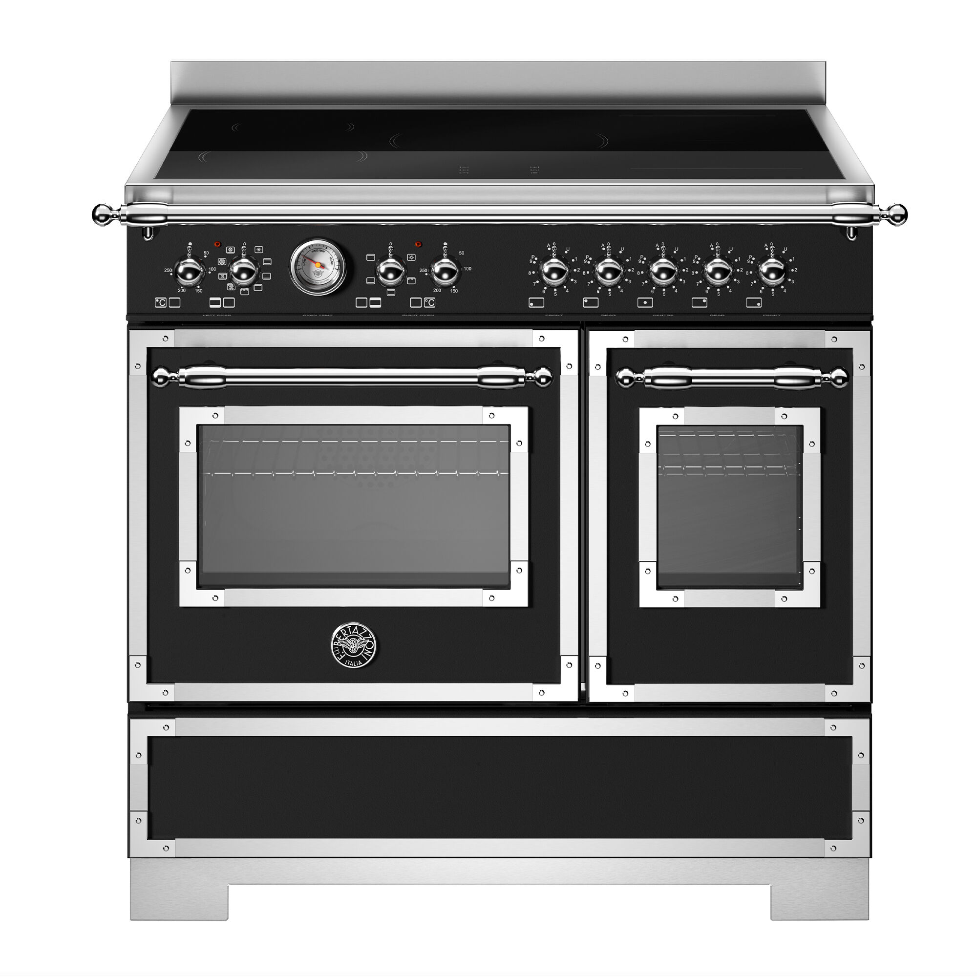 Bertazzoni Her95i2enet2 Heritage Induktionskomfur 90 Cm Med   Zoner Og   Ovne  Mat Sort