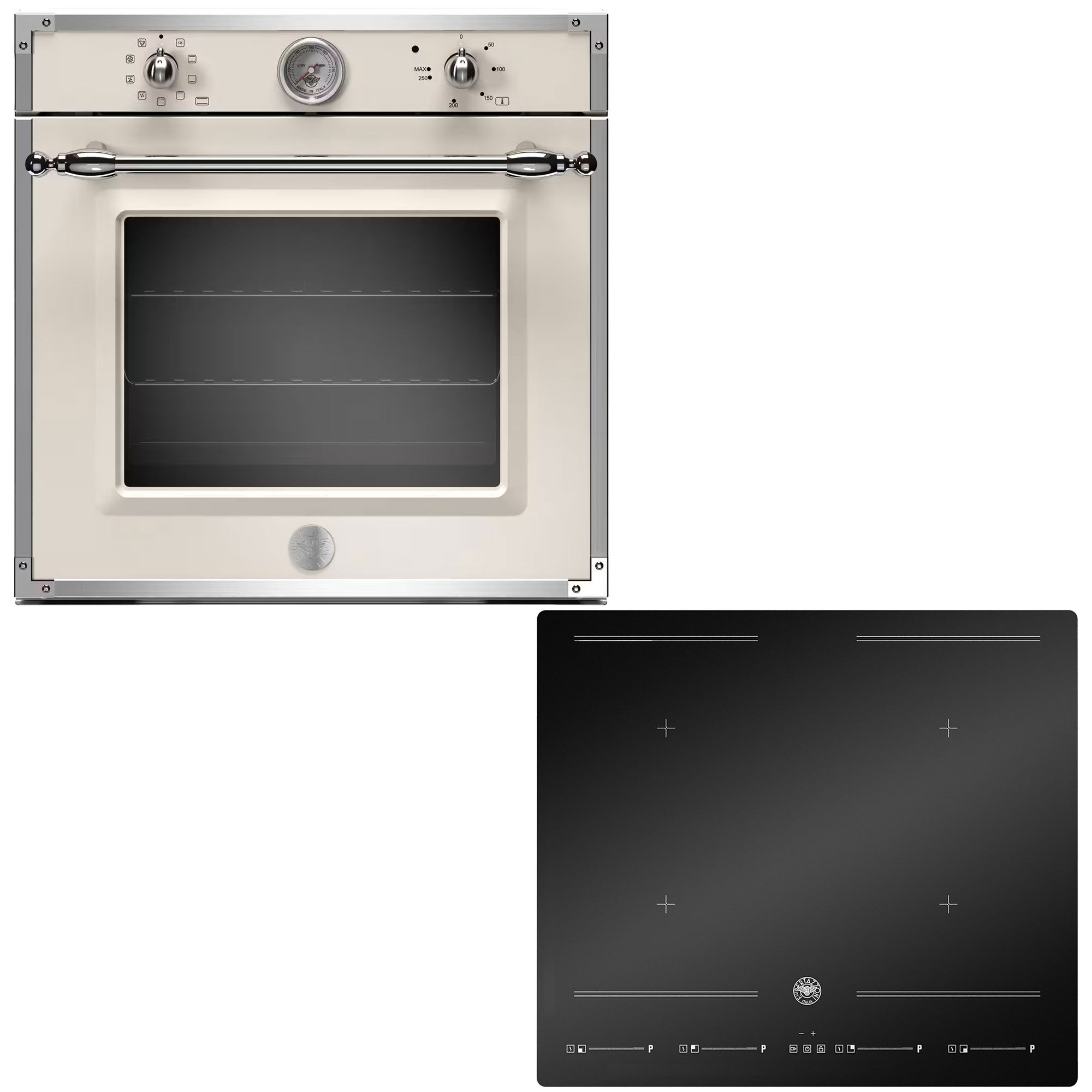 Bertazzoni Heritage Indbygningsovn 60 Centimeter   Induktionskogeplade  Hvid