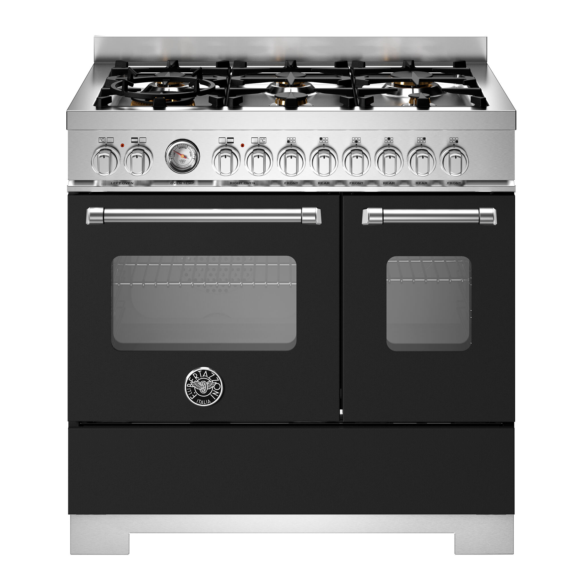 Bertazzoni Mas96l2enet2 Master Gaskomfur 90 Cm Med   Brændere Og   Ovne  Mat Sort