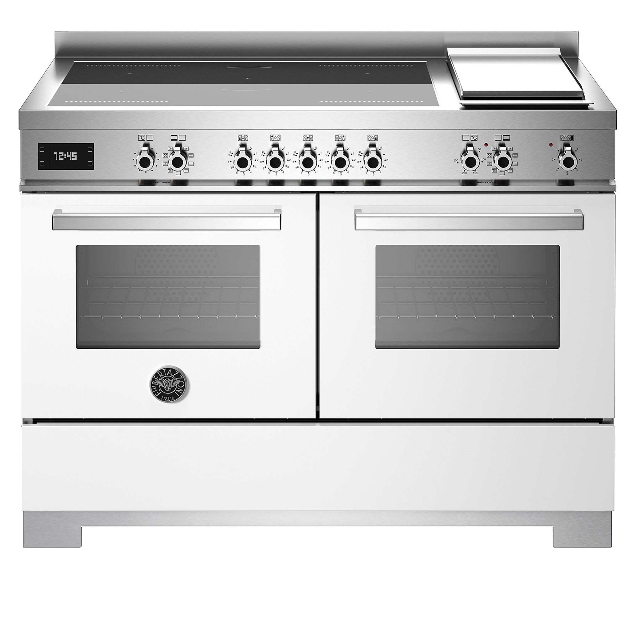 Bertazzoni Pro125i2ebit2 Professional Induktionskomfur 120 Cm Med   Zoner  Elektrisk Stegebord Og Dobbelte Ovne  Hvid