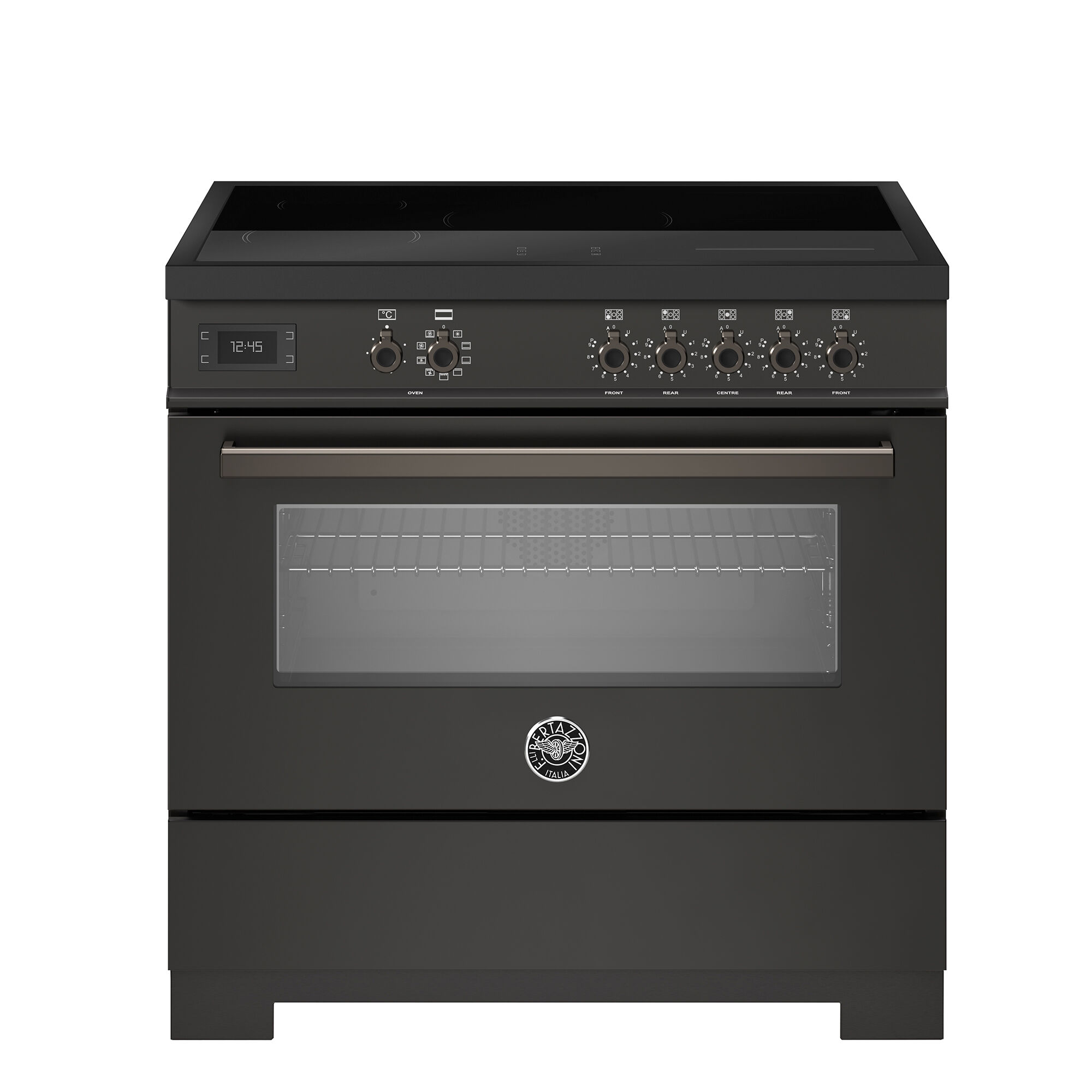 Bertazzoni Pro95i1ecat2 Professional Induktionskomfur 90 Cm Med   Zoner Og   Ovn  Carbonio