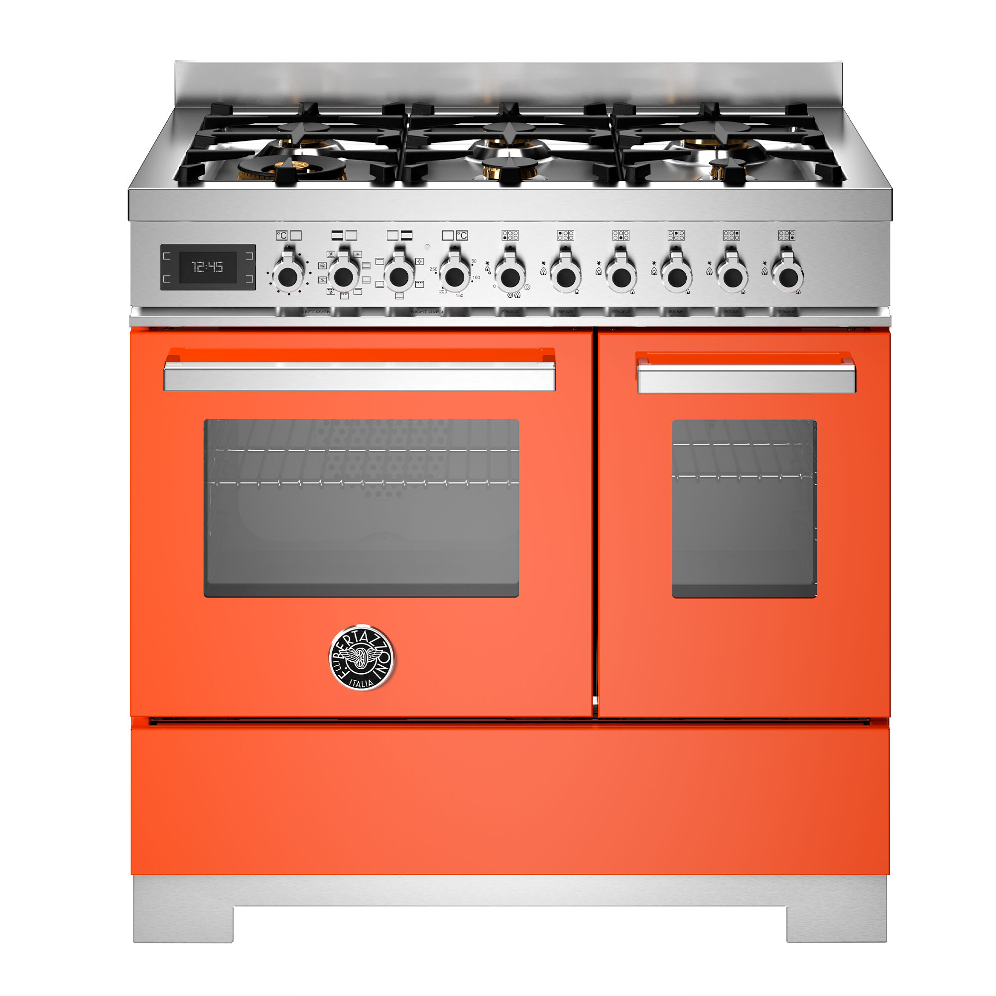 Bertazzoni Pro96l2eart2 Gaskomfur 90 Cm Med   Brændere Og   Ovne  Orange