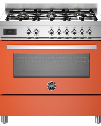 Pro96l1eart Professional Gaskomfur Med Ovn  90 Cm  Orange