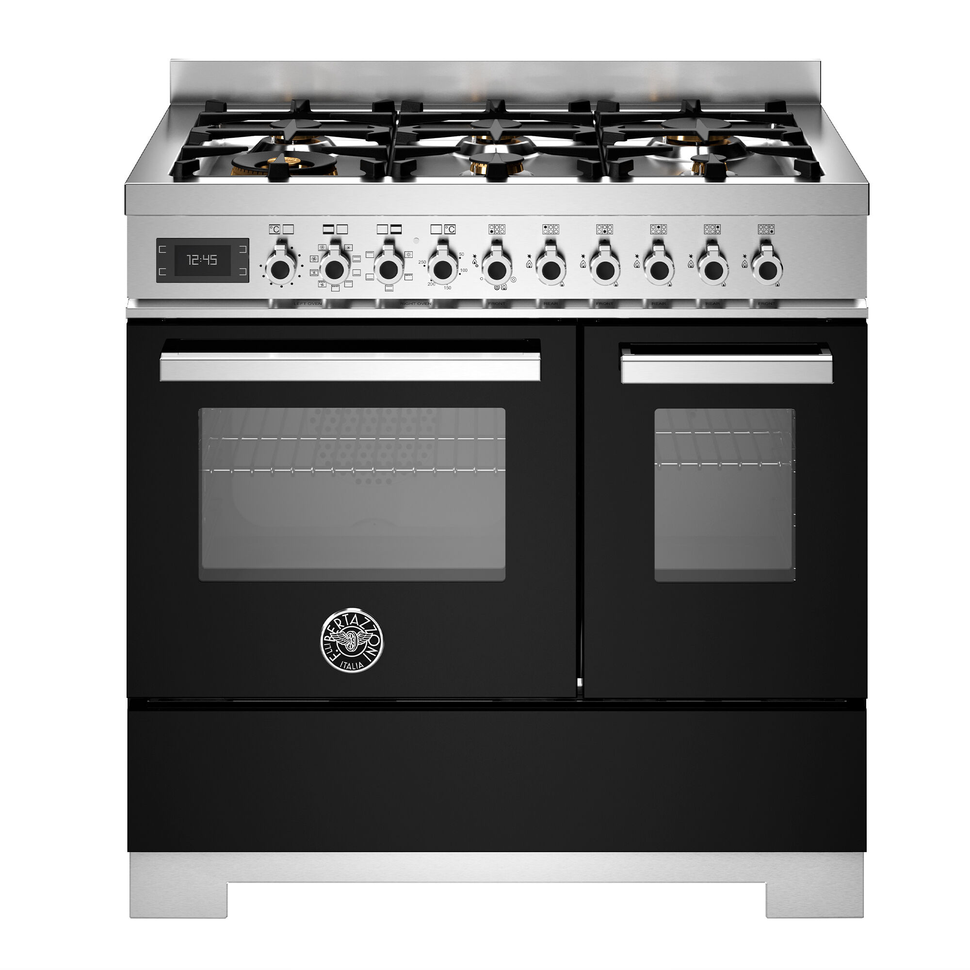 Bertazzoni Pro96l2enet2 Professional Gaskomfur 90 Cm Med   Brændere Og   Ovne  Sort