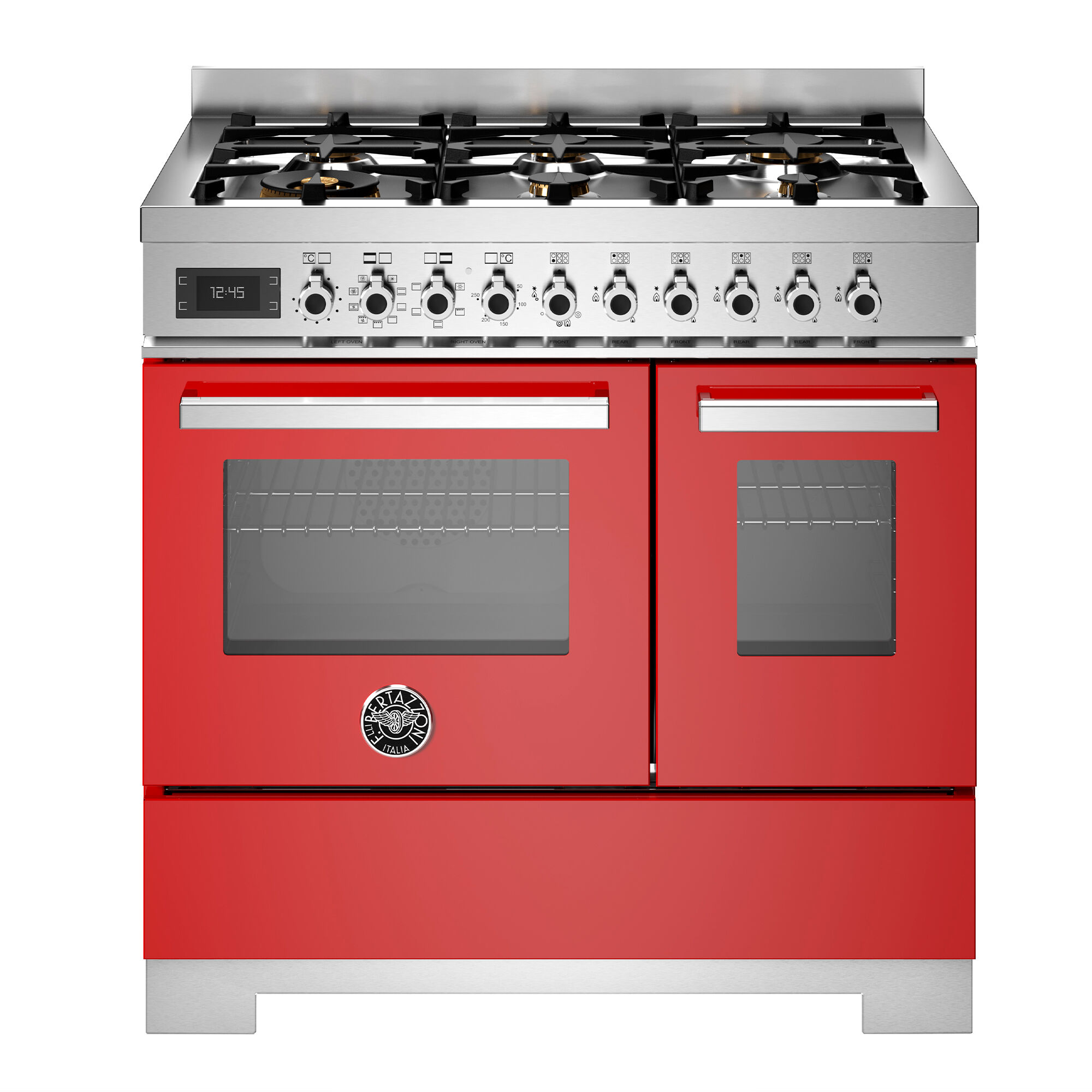 Bertazzoni Pro96l2erot2 Professional Gaskomfur 90 Cm Med   Brændere Og   Ovne  Rød