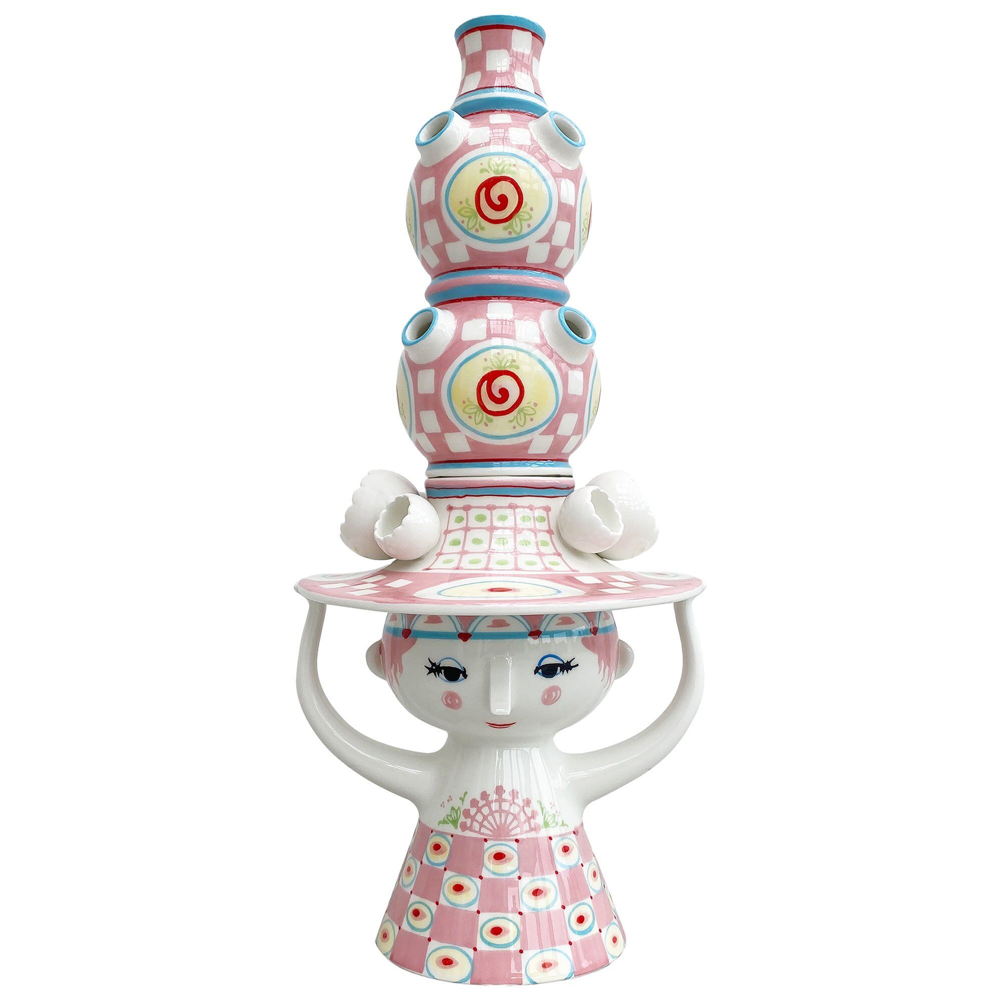 Lady With Hat Vase 50 Cm  Rosa